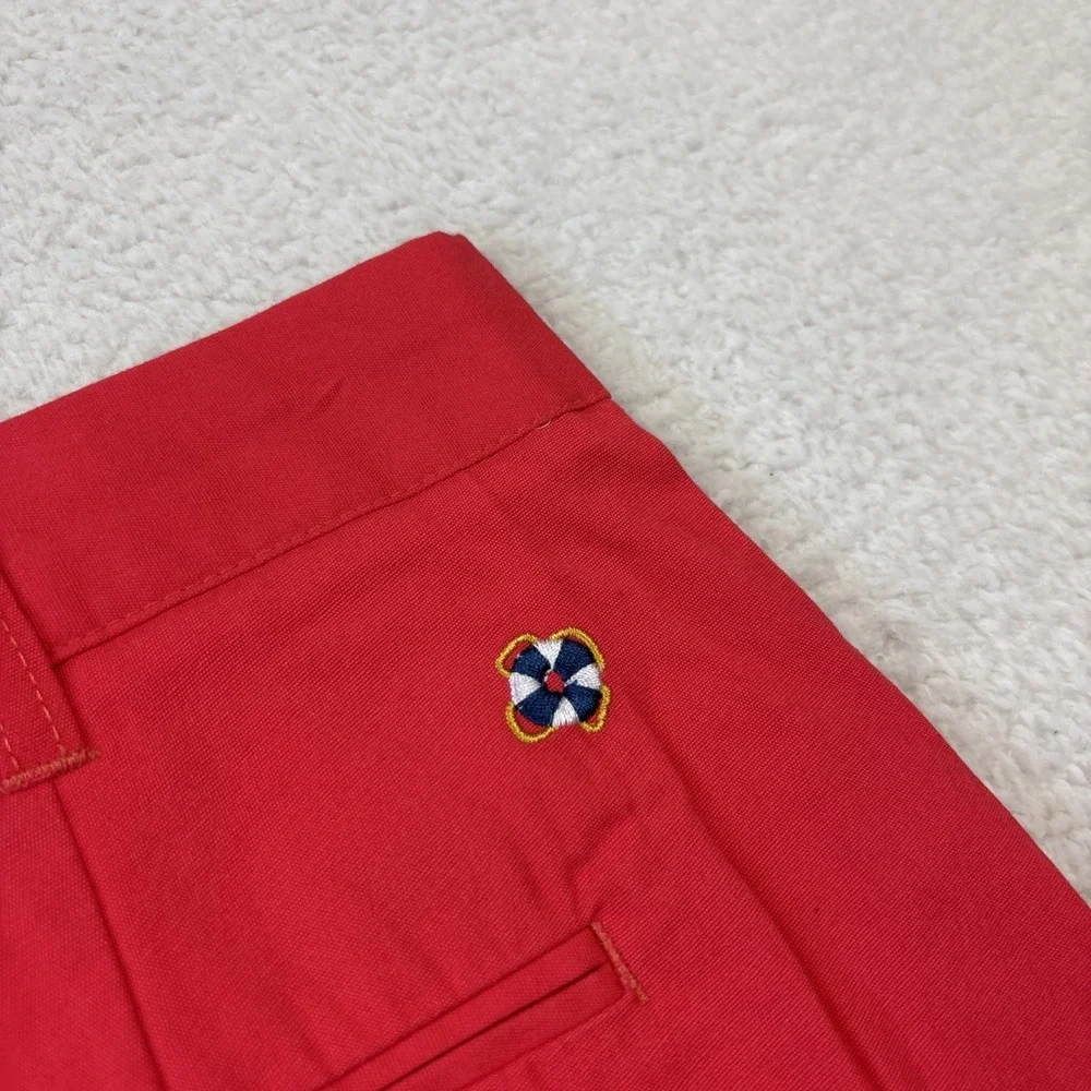 NEW CASTAWAY NANTUCKET Mens Chino Shorts Size 38 Embroidered Anchor Fish Preppy